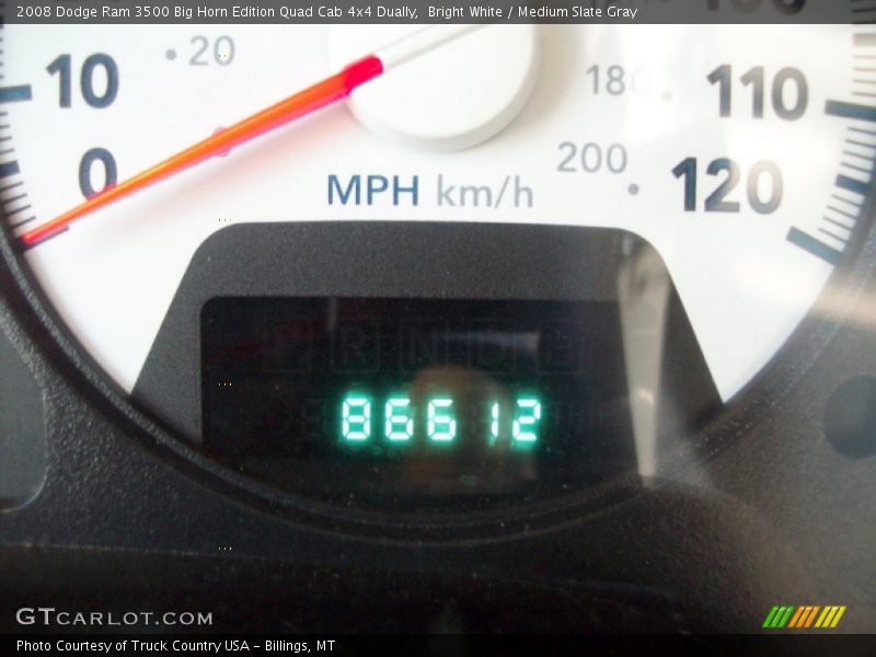 Bright White / Medium Slate Gray 2008 Dodge Ram 3500 Big Horn Edition Quad Cab 4x4 Dually