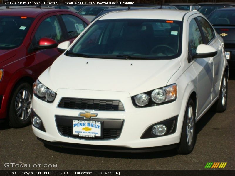 Summit White / Dark Pewter/Dark Titanium 2012 Chevrolet Sonic LT Sedan