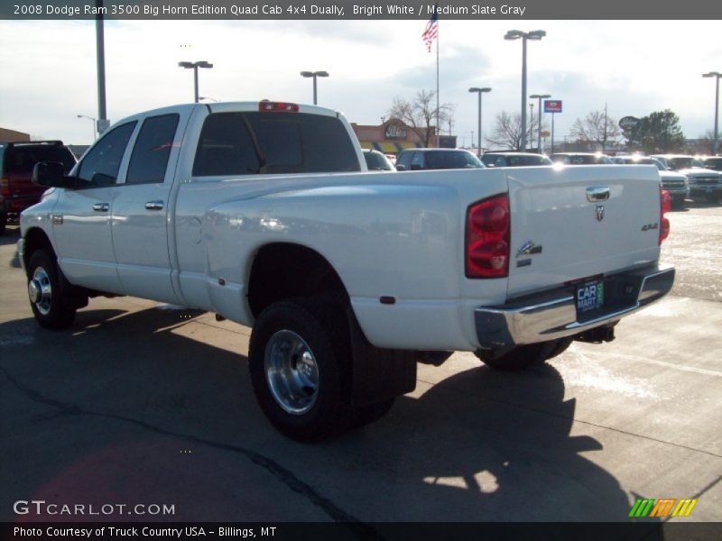 Bright White / Medium Slate Gray 2008 Dodge Ram 3500 Big Horn Edition Quad Cab 4x4 Dually