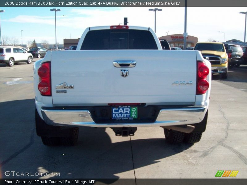 Bright White / Medium Slate Gray 2008 Dodge Ram 3500 Big Horn Edition Quad Cab 4x4 Dually