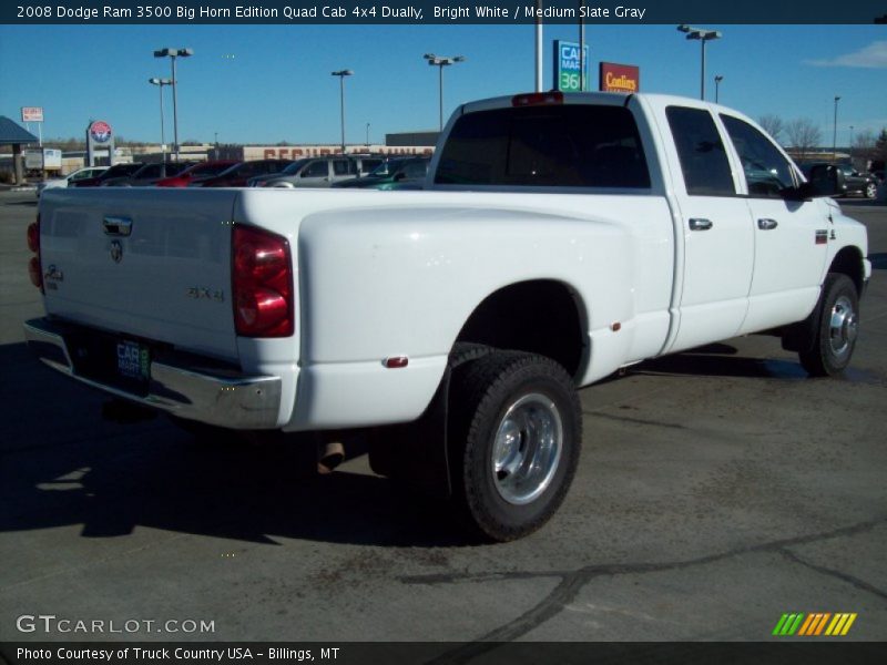 Bright White / Medium Slate Gray 2008 Dodge Ram 3500 Big Horn Edition Quad Cab 4x4 Dually