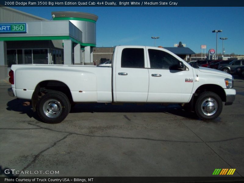 Bright White / Medium Slate Gray 2008 Dodge Ram 3500 Big Horn Edition Quad Cab 4x4 Dually