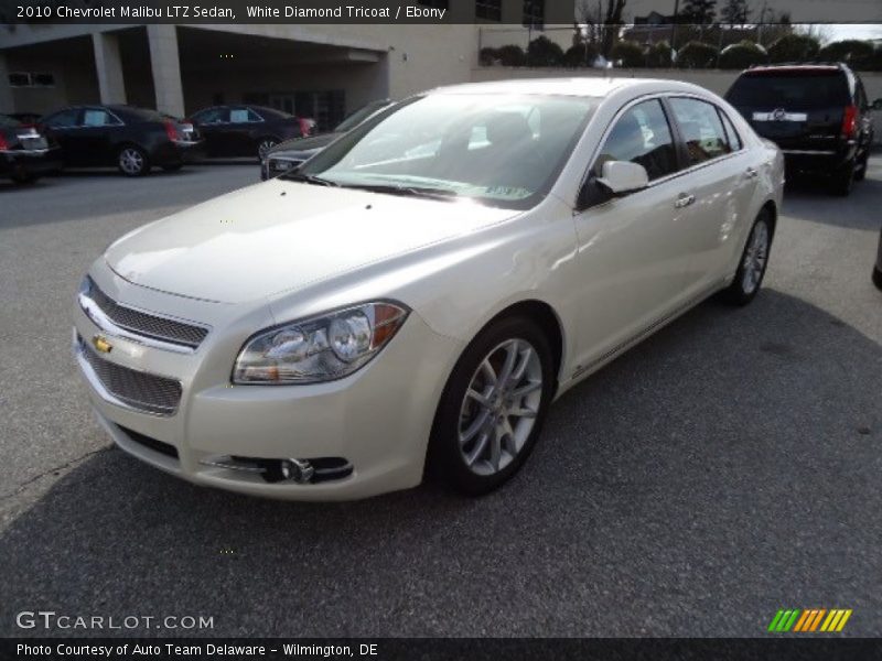 White Diamond Tricoat / Ebony 2010 Chevrolet Malibu LTZ Sedan