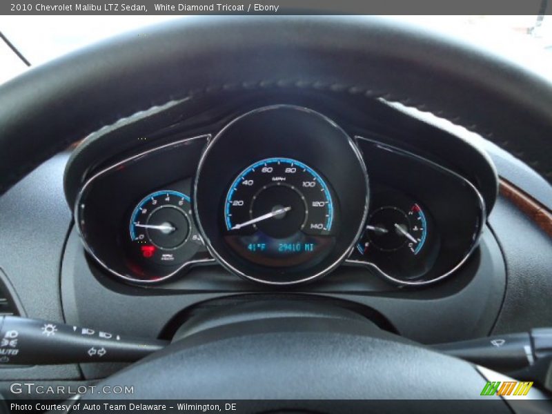 White Diamond Tricoat / Ebony 2010 Chevrolet Malibu LTZ Sedan