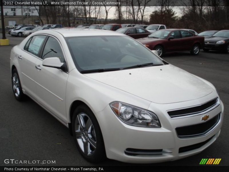 White Diamond Tricoat / Cocoa/Cashmere 2012 Chevrolet Malibu LT