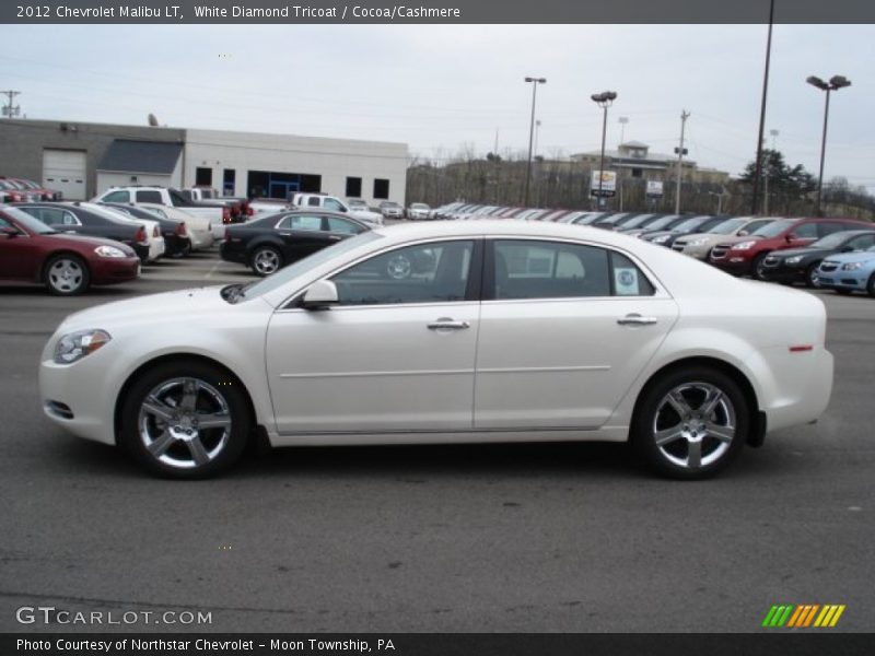 White Diamond Tricoat / Cocoa/Cashmere 2012 Chevrolet Malibu LT