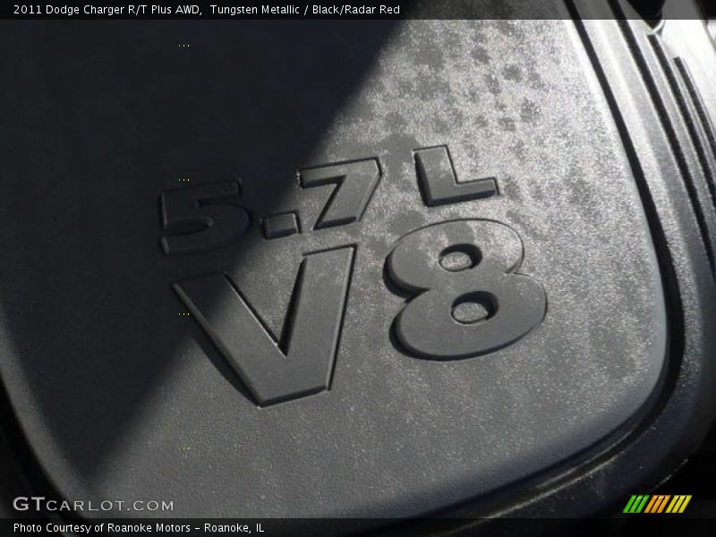 Tungsten Metallic / Black/Radar Red 2011 Dodge Charger R/T Plus AWD