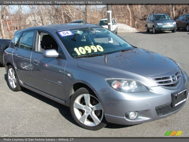 Titanium Gray Metallic / Black/Red 2004 Mazda MAZDA3 s Hatchback