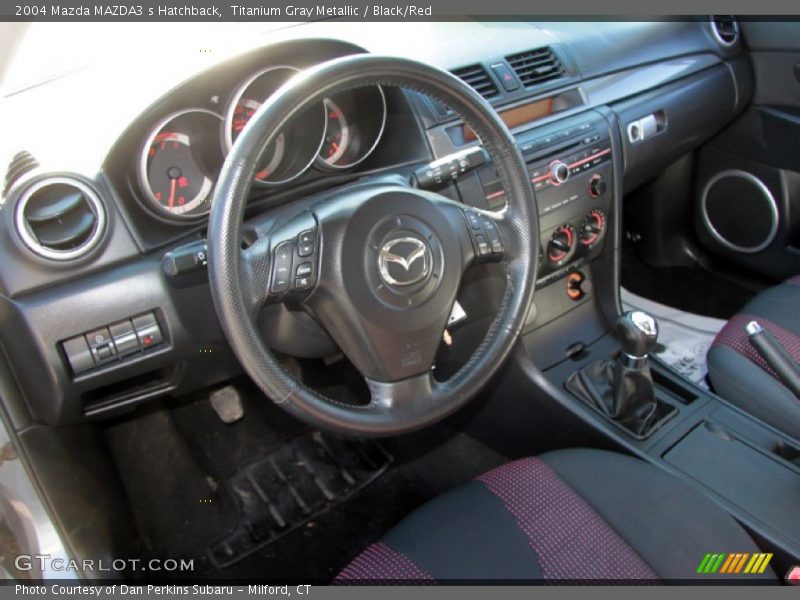  2004 MAZDA3 s Hatchback Black/Red Interior