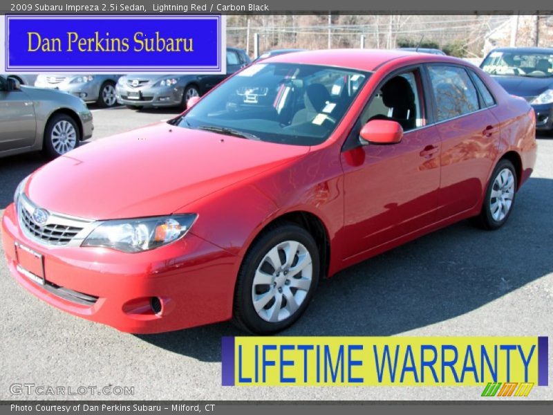 Lightning Red / Carbon Black 2009 Subaru Impreza 2.5i Sedan