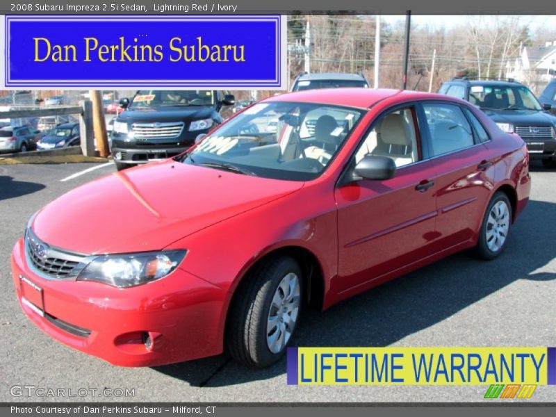 Lightning Red / Ivory 2008 Subaru Impreza 2.5i Sedan