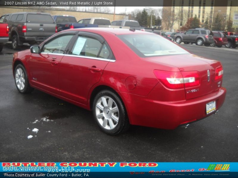Vivid Red Metallic / Light Stone 2007 Lincoln MKZ AWD Sedan
