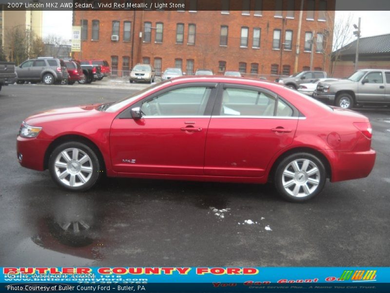 Vivid Red Metallic / Light Stone 2007 Lincoln MKZ AWD Sedan