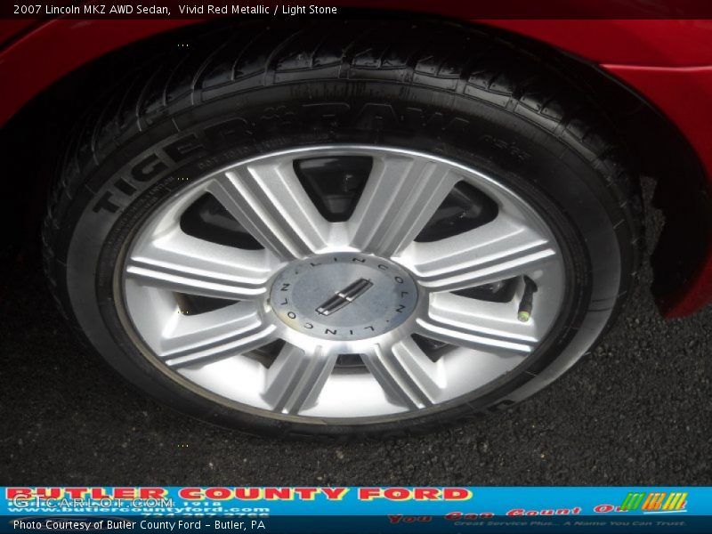 Vivid Red Metallic / Light Stone 2007 Lincoln MKZ AWD Sedan