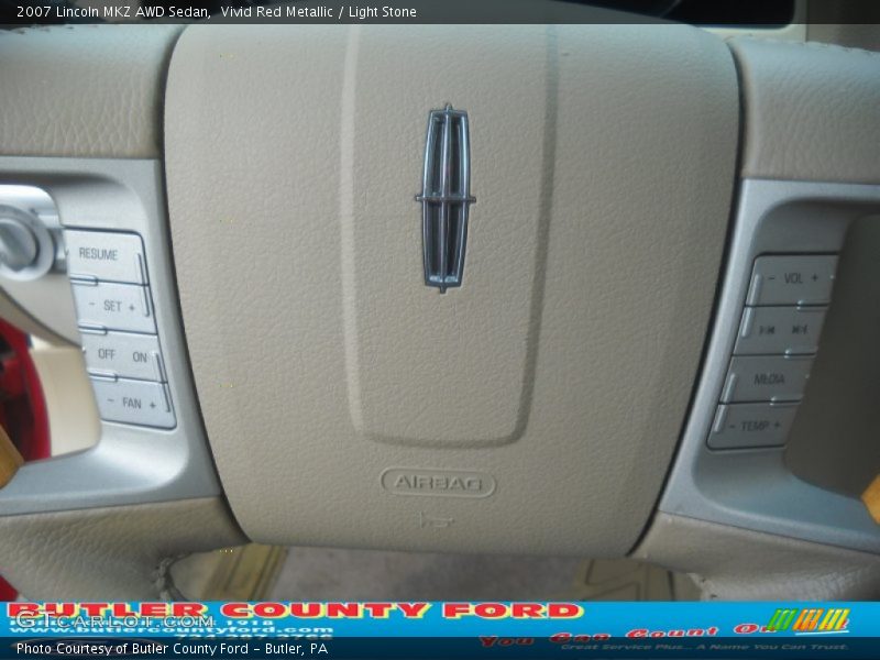 Vivid Red Metallic / Light Stone 2007 Lincoln MKZ AWD Sedan