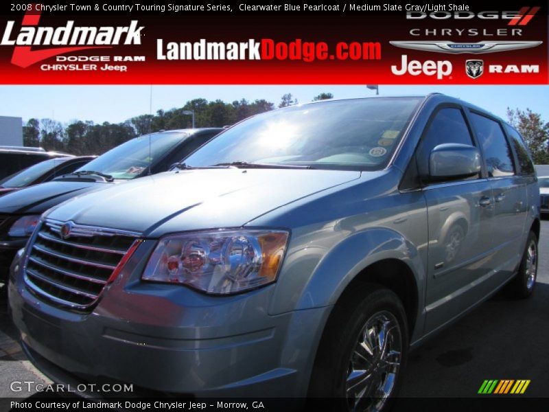 Clearwater Blue Pearlcoat / Medium Slate Gray/Light Shale 2008 Chrysler Town & Country Touring Signature Series
