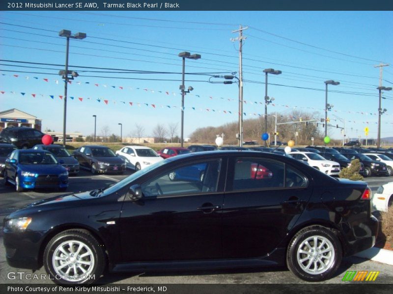 Tarmac Black Pearl / Black 2012 Mitsubishi Lancer SE AWD