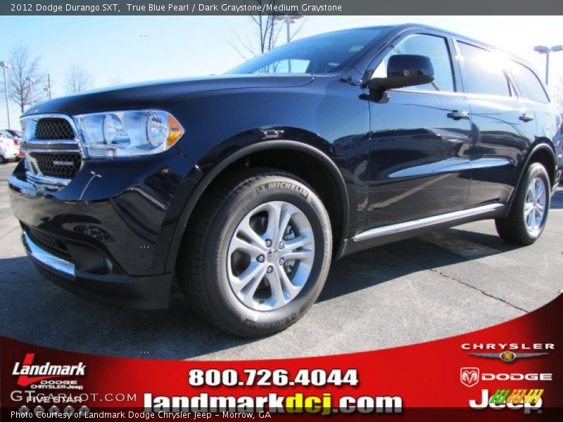 True Blue Pearl / Dark Graystone/Medium Graystone 2012 Dodge Durango SXT