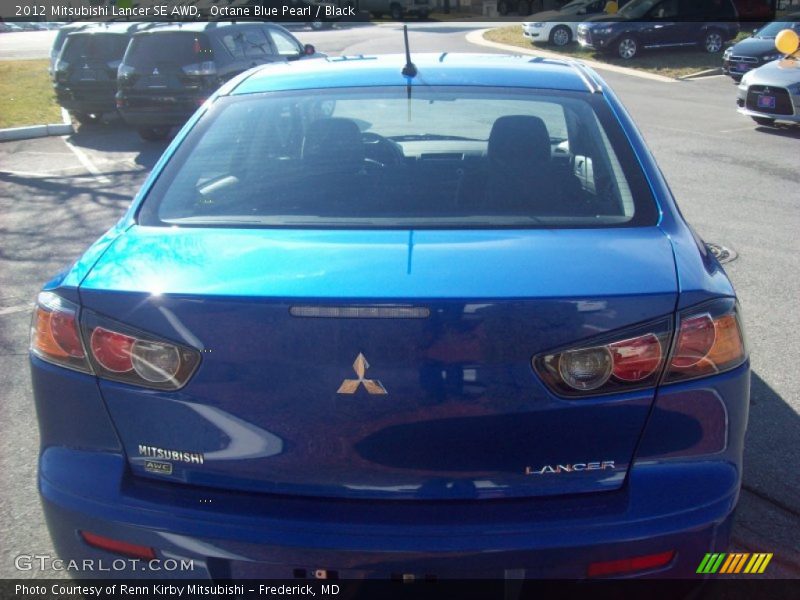 Octane Blue Pearl / Black 2012 Mitsubishi Lancer SE AWD