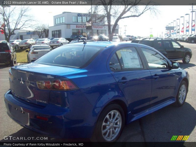 Octane Blue Pearl / Black 2012 Mitsubishi Lancer SE AWD