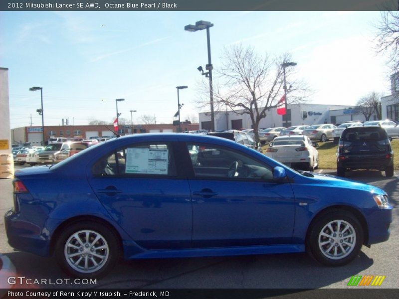 Octane Blue Pearl / Black 2012 Mitsubishi Lancer SE AWD