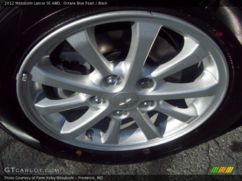 Octane Blue Pearl / Black 2012 Mitsubishi Lancer SE AWD