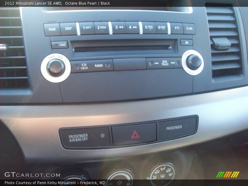 Octane Blue Pearl / Black 2012 Mitsubishi Lancer SE AWD