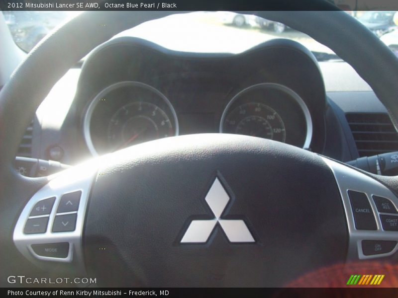 Octane Blue Pearl / Black 2012 Mitsubishi Lancer SE AWD
