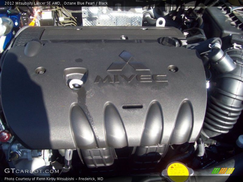 Octane Blue Pearl / Black 2012 Mitsubishi Lancer SE AWD