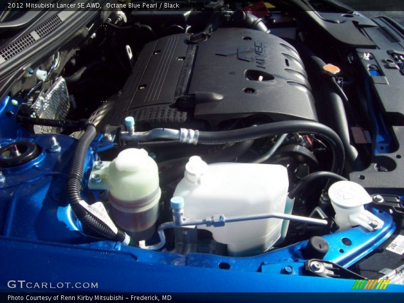 Octane Blue Pearl / Black 2012 Mitsubishi Lancer SE AWD