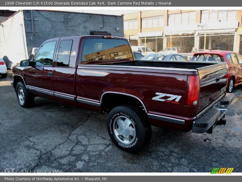 Dark Carmine Red Metallic / Neutral 1998 Chevrolet C/K K1500 Silverado Extended Cab 4x4