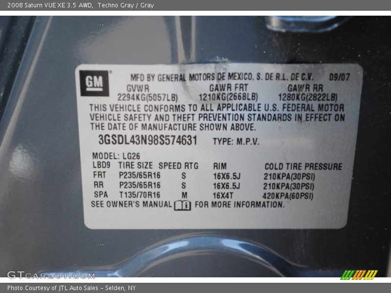 Techno Gray / Gray 2008 Saturn VUE XE 3.5 AWD