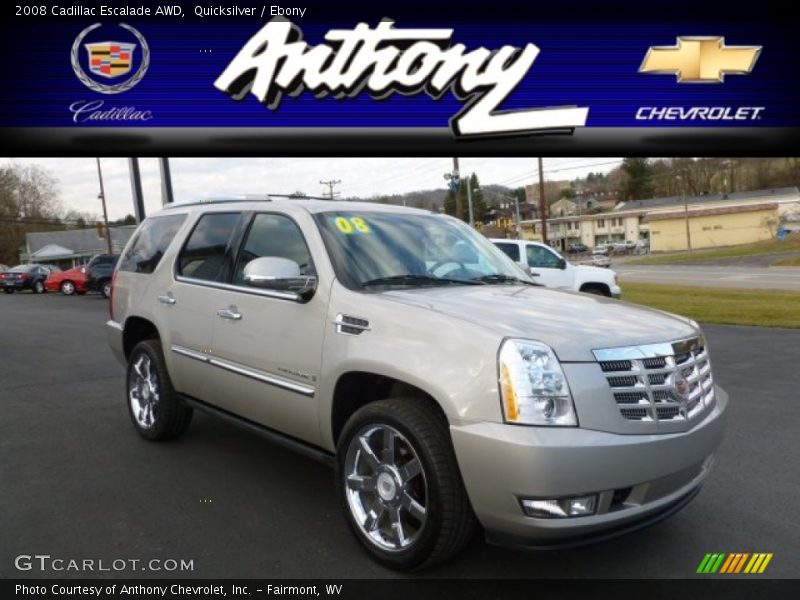 Quicksilver / Ebony 2008 Cadillac Escalade AWD