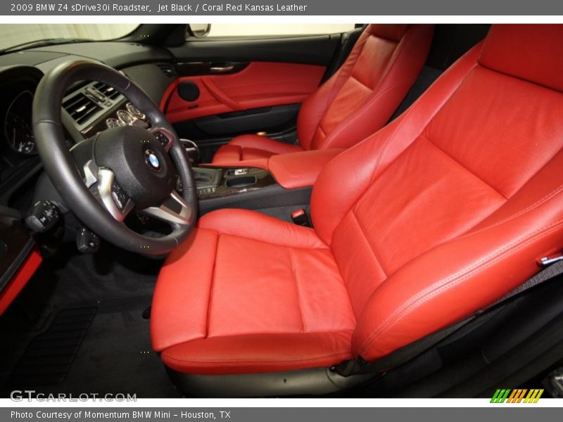 Jet Black / Coral Red Kansas Leather 2009 BMW Z4 sDrive30i Roadster