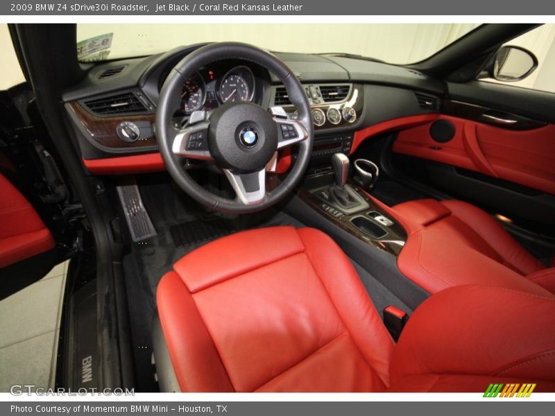 Jet Black / Coral Red Kansas Leather 2009 BMW Z4 sDrive30i Roadster