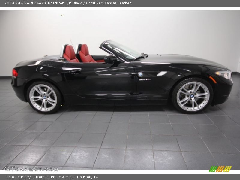 Jet Black / Coral Red Kansas Leather 2009 BMW Z4 sDrive30i Roadster