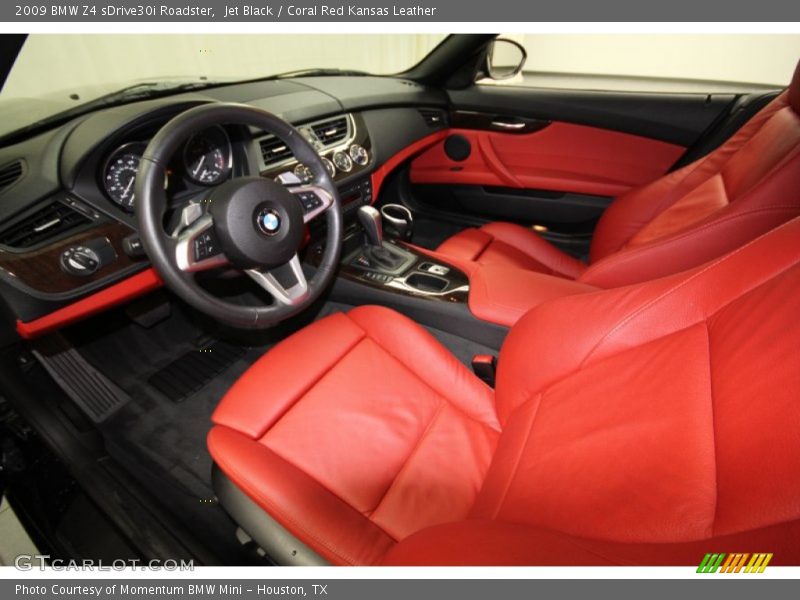Jet Black / Coral Red Kansas Leather 2009 BMW Z4 sDrive30i Roadster