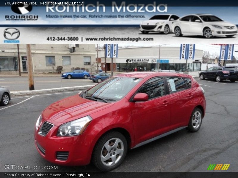 Red Hot Metallic / Ebony 2009 Pontiac Vibe