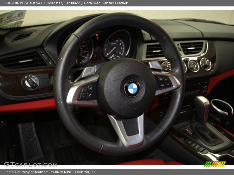 Jet Black / Coral Red Kansas Leather 2009 BMW Z4 sDrive30i Roadster