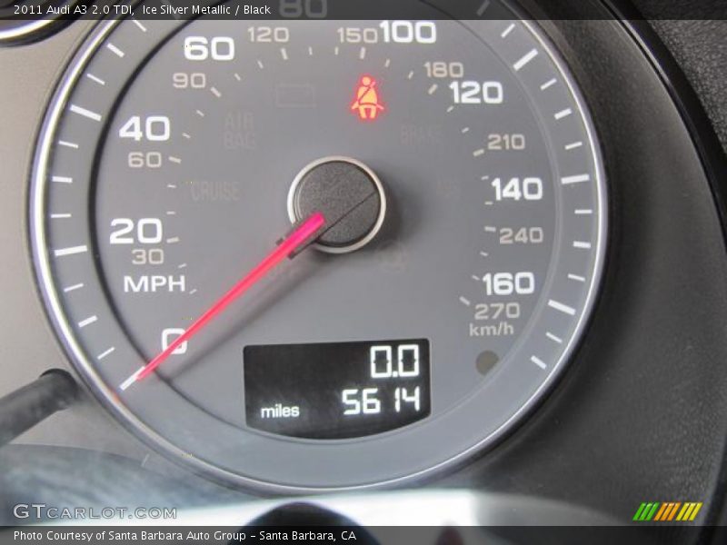 Ice Silver Metallic / Black 2011 Audi A3 2.0 TDI