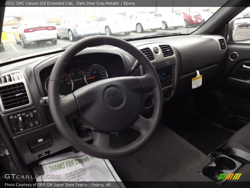 Dark Steel Gray Metallic / Ebony 2012 GMC Canyon SLE Extended Cab