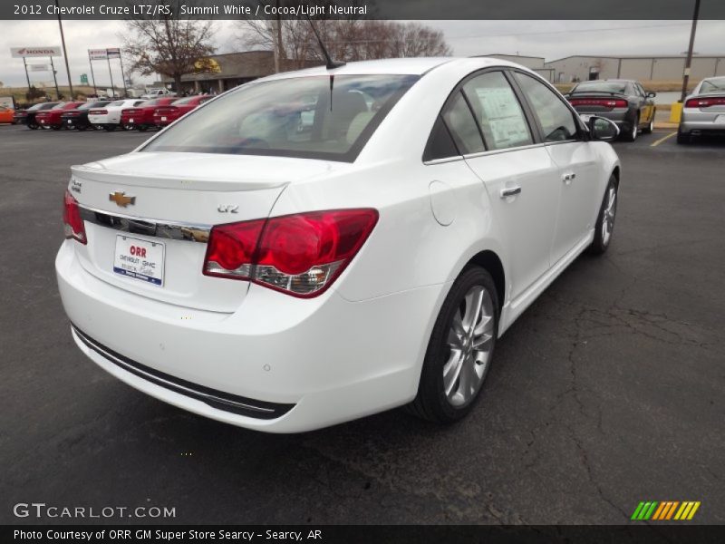 Summit White / Cocoa/Light Neutral 2012 Chevrolet Cruze LTZ/RS