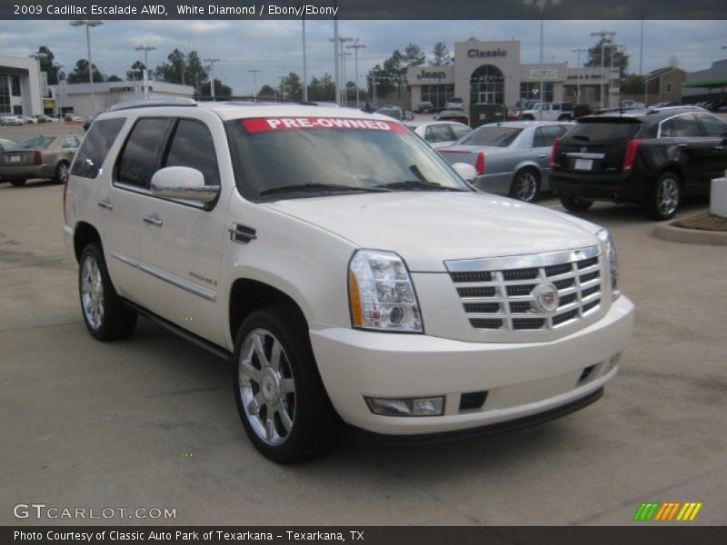 White Diamond / Ebony/Ebony 2009 Cadillac Escalade AWD
