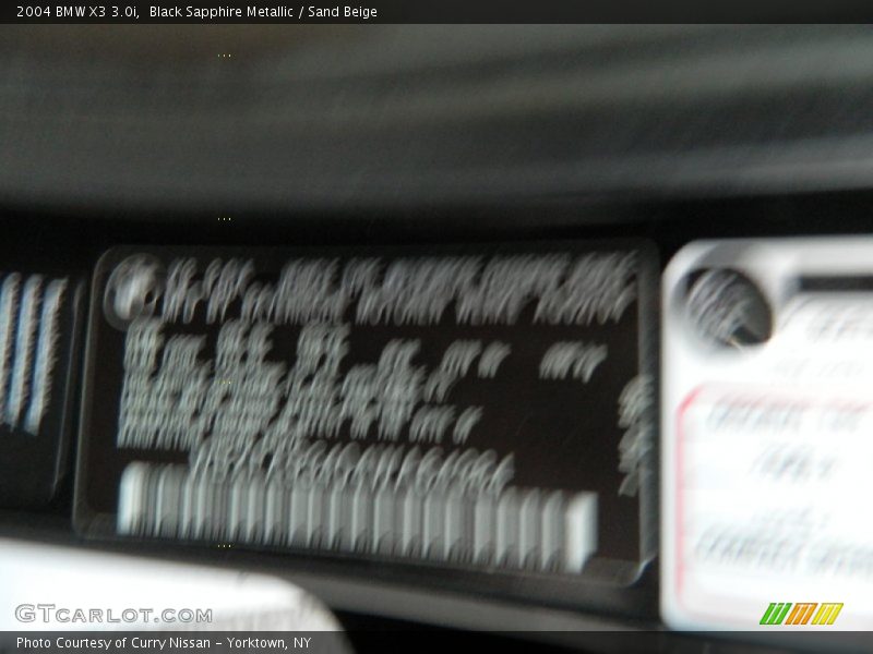 Black Sapphire Metallic / Sand Beige 2004 BMW X3 3.0i