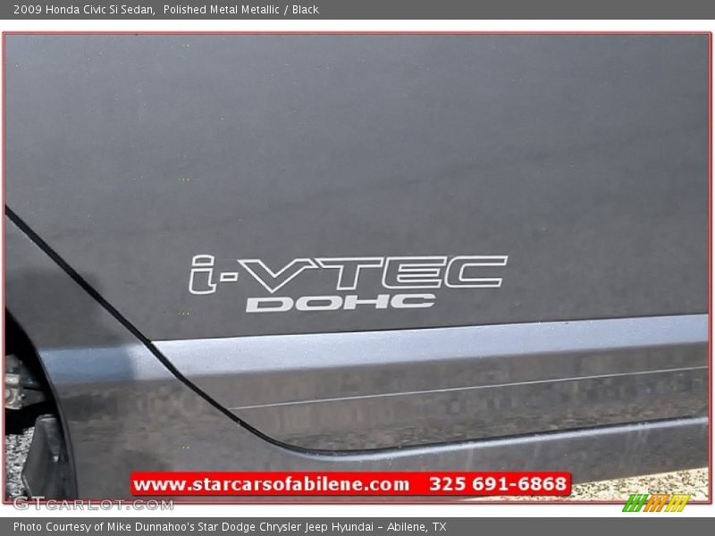 Polished Metal Metallic / Black 2009 Honda Civic Si Sedan