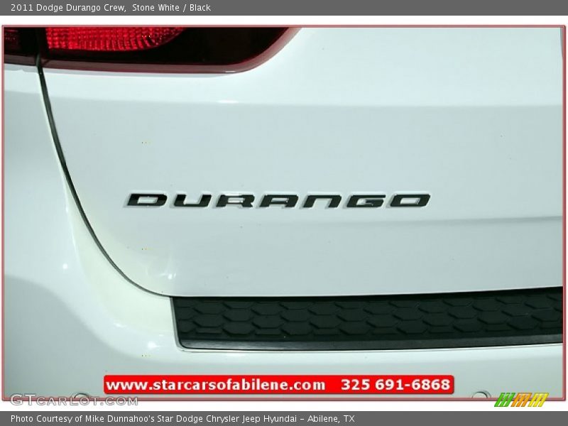 Stone White / Black 2011 Dodge Durango Crew