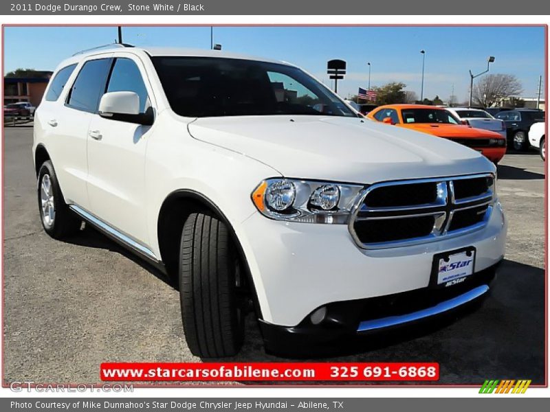 Stone White / Black 2011 Dodge Durango Crew