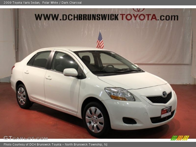 Polar White / Dark Charcoal 2009 Toyota Yaris Sedan