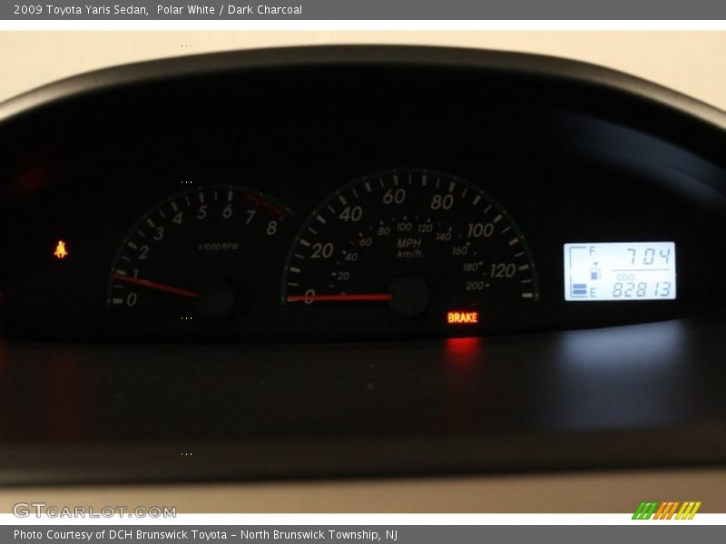 Polar White / Dark Charcoal 2009 Toyota Yaris Sedan