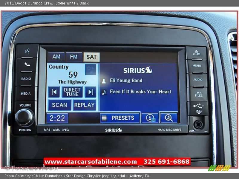 Stone White / Black 2011 Dodge Durango Crew